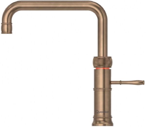 Quooker Küchenarmatur Classic Fusion Square mit PRO3 Messing Patina CFNSPTB mit PRO3